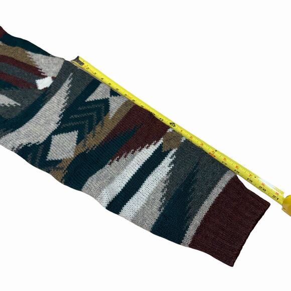 Vtg 90s Y2K Structure Men's Wool Sweater Aztec Southwest M Grandpacore Chunky - Picture 4 of 9